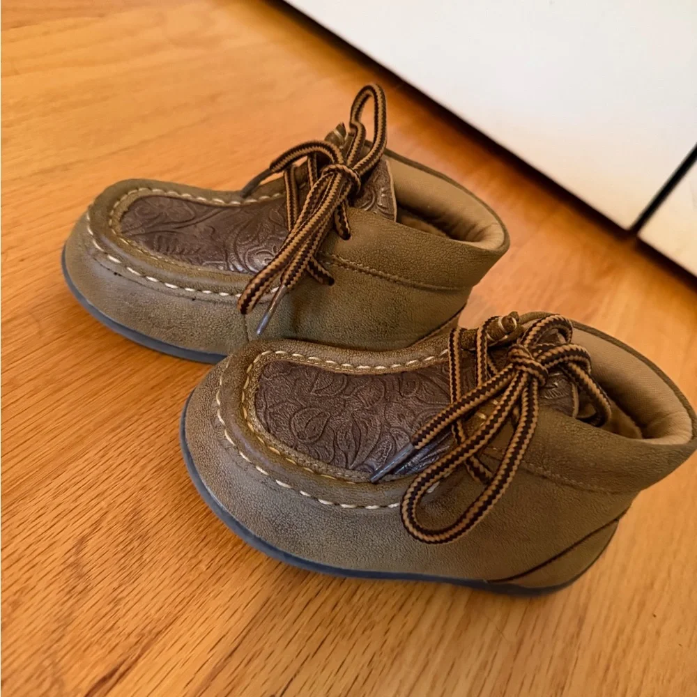 Twister Brown Kids Moccasin Lace-Up Shoes